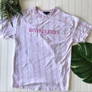 Forever 21 striped top pink blue Beverly Hills